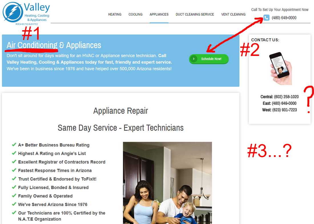 appliance repair landing page mistakes